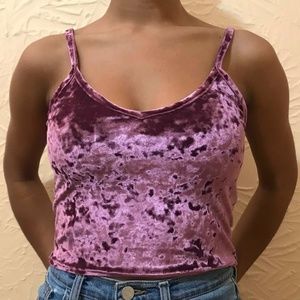 Crushed Velvet Urban Outfitters Crop Top
